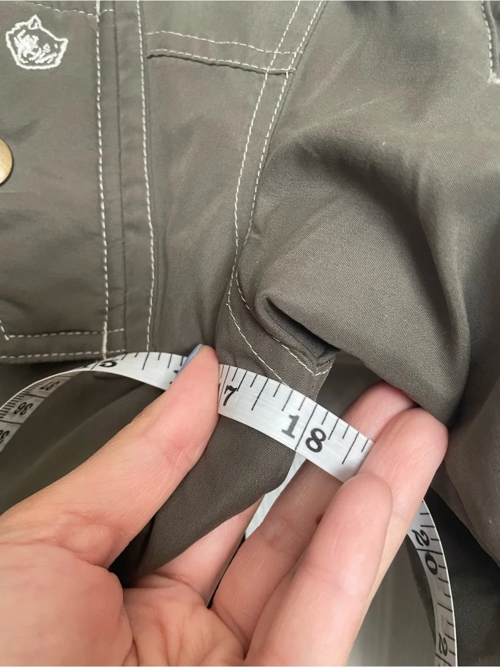 1 Madison Olive Green Kids size L/7 Puffer Jacket with Orange Lining Winter Coat